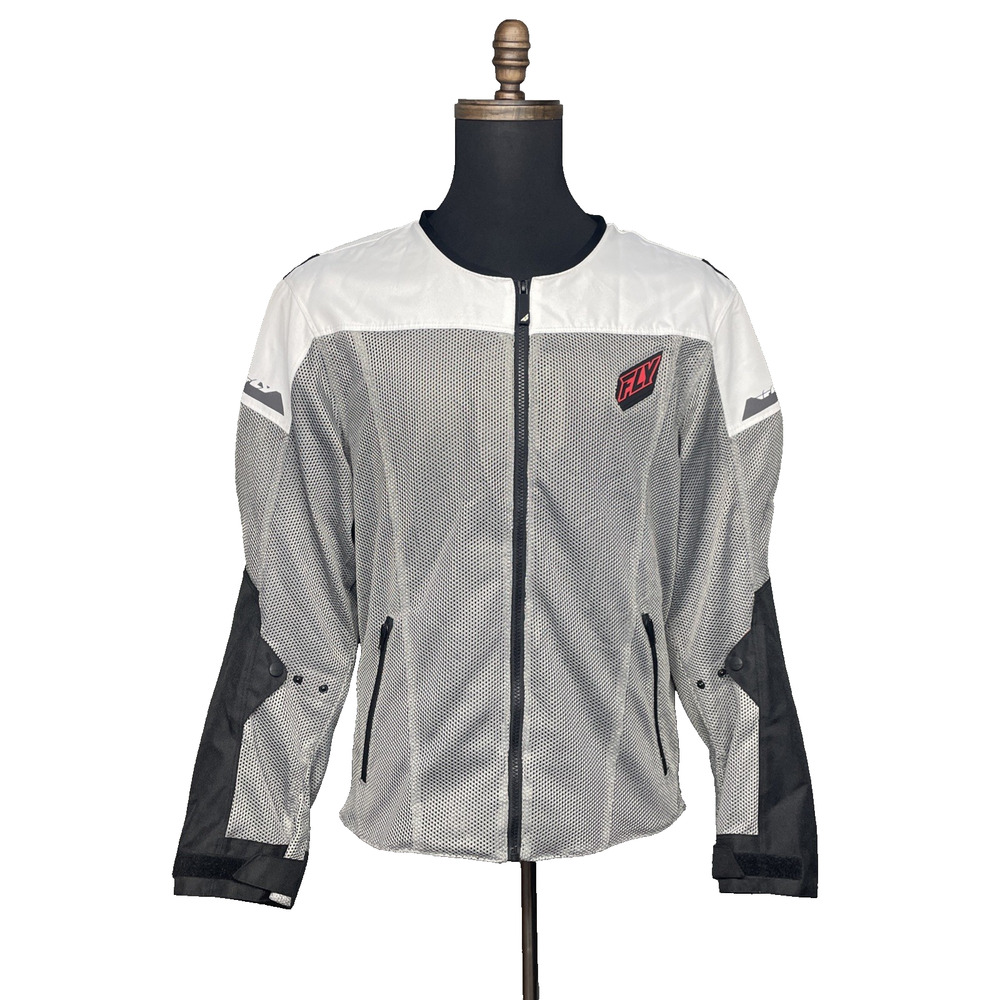 Fly Racing Flux Air Mesh Motorcycle Jacket Gray Black White Women's XL Riding